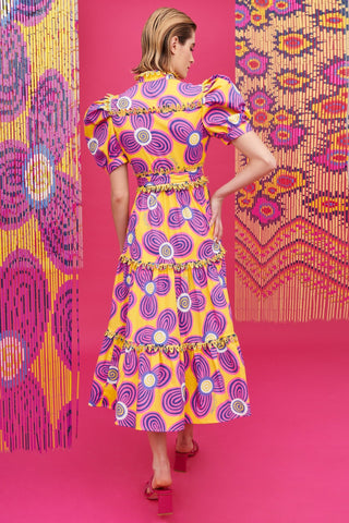 LOTTIE DRESS ACID FLOWERS YELLOW - CELIA B