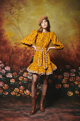ALDER DRESS YELLOW COTTON - CELIA B